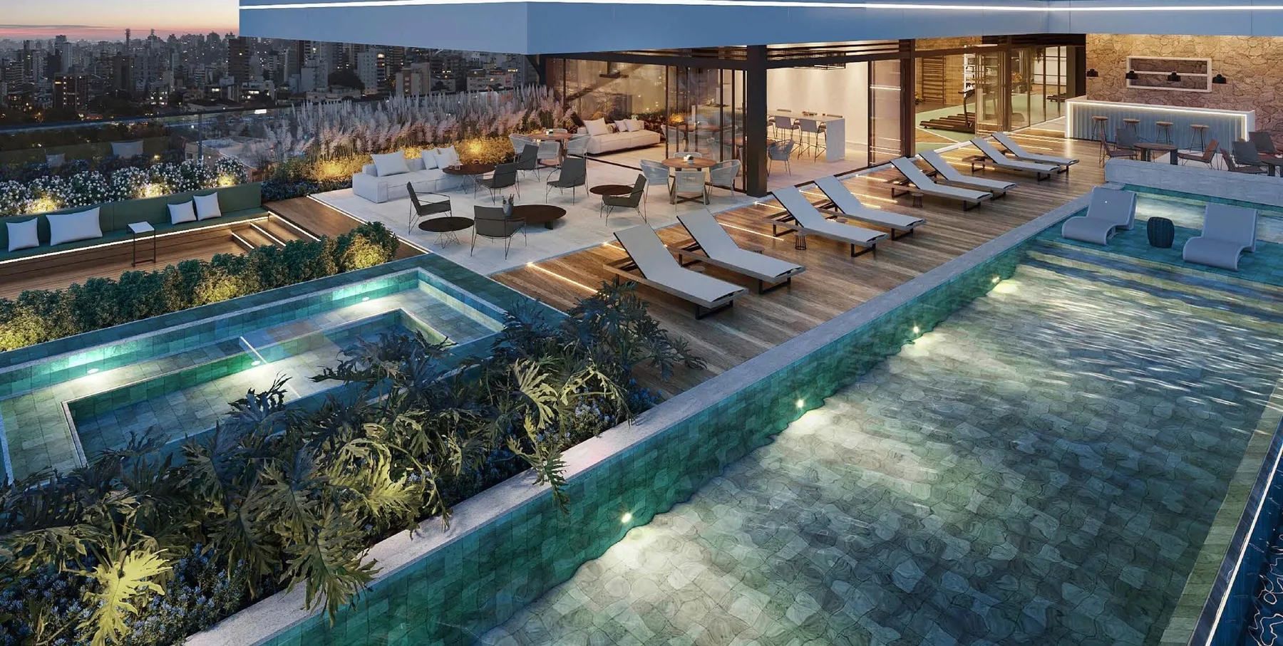 Beach Class Essence Meireles, Fortaleza — Rooftop com piscina e solário